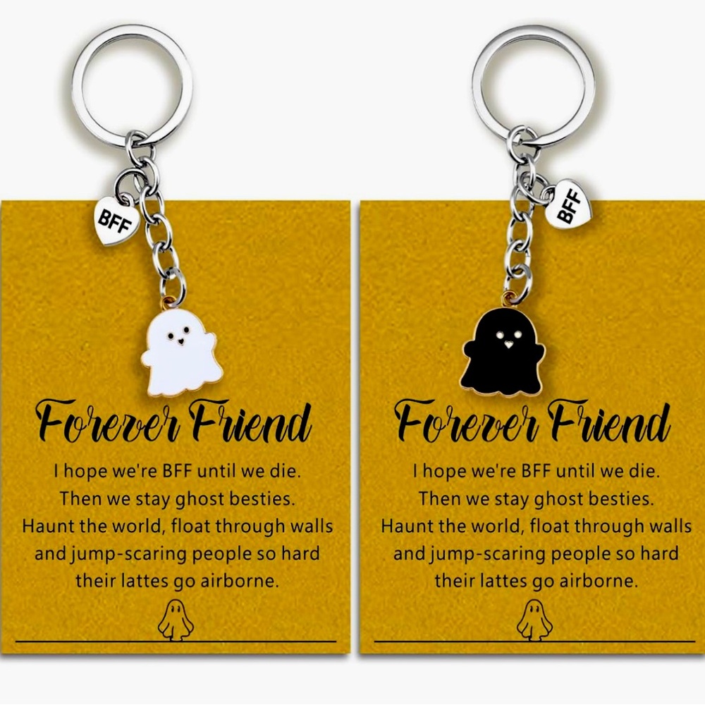 Best Friend Ghost Key Chains Bag Charms - Set of 2